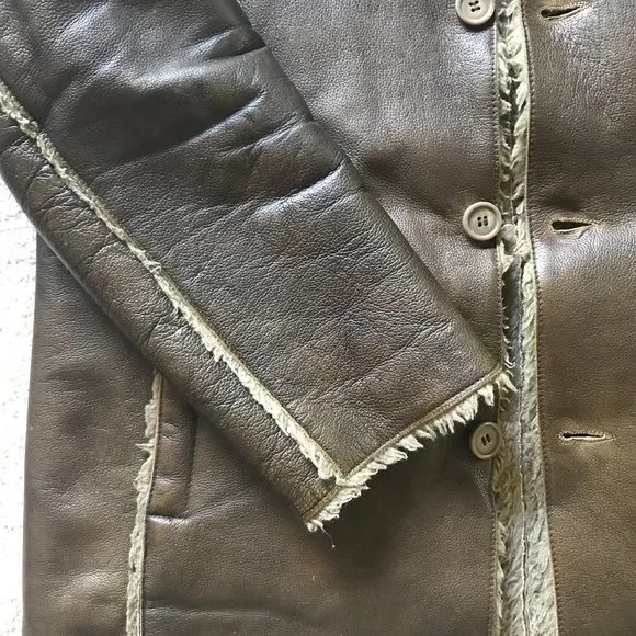 RUDSAK Men Brown distressed leather Jacket/Coat SZ L